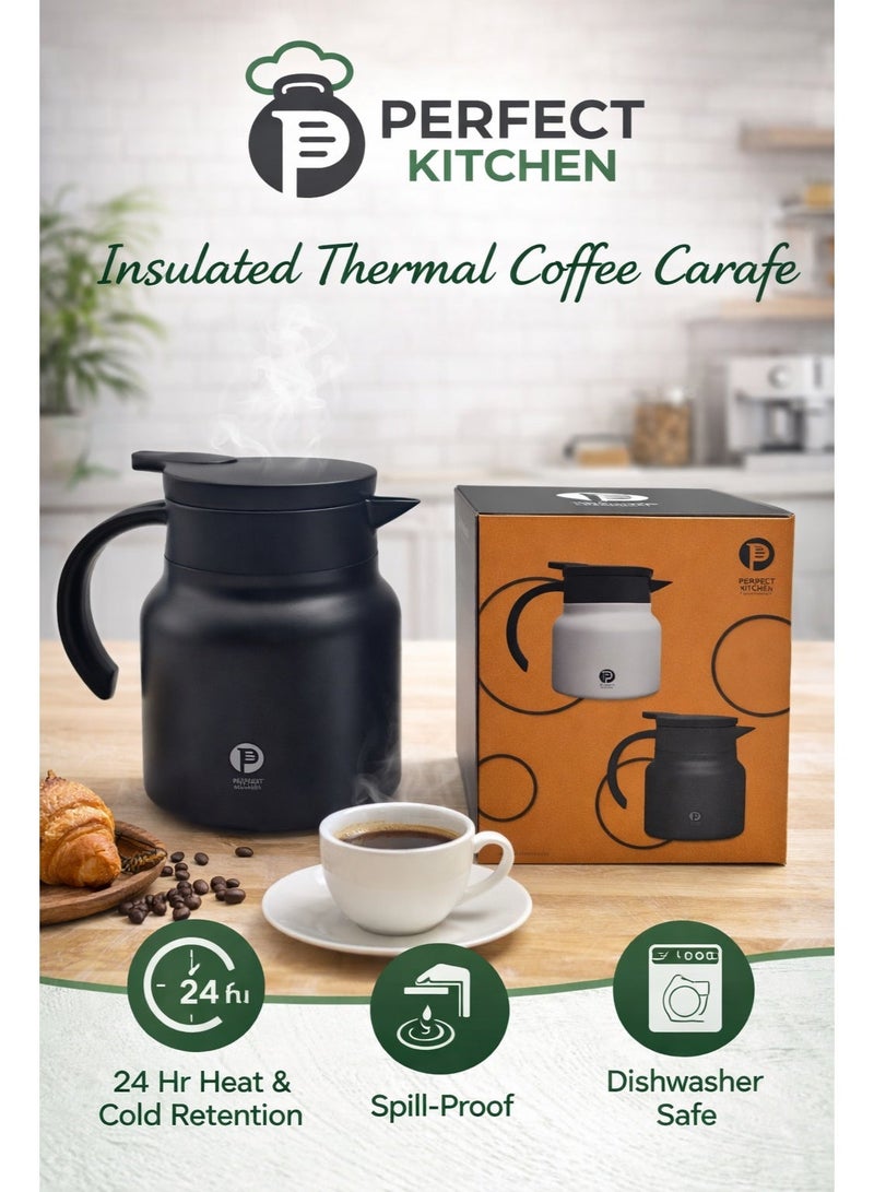 بيرفكت كيتشن ترمس شاي و قهوة حافظ للحرارة حتى 12 ساعه  800  مل لون اسود - Image 1